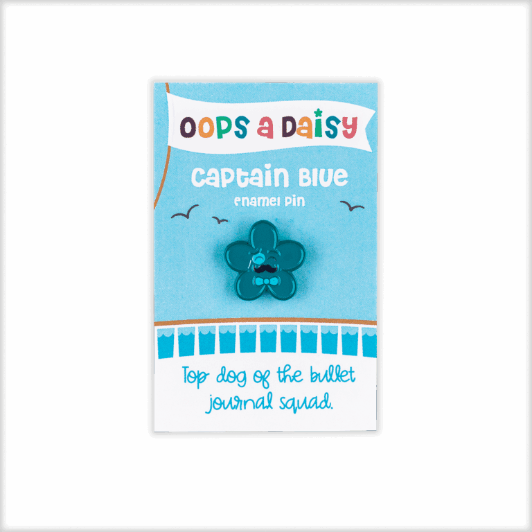 Enamel Pin Badge - Blue Daisy - TRANS