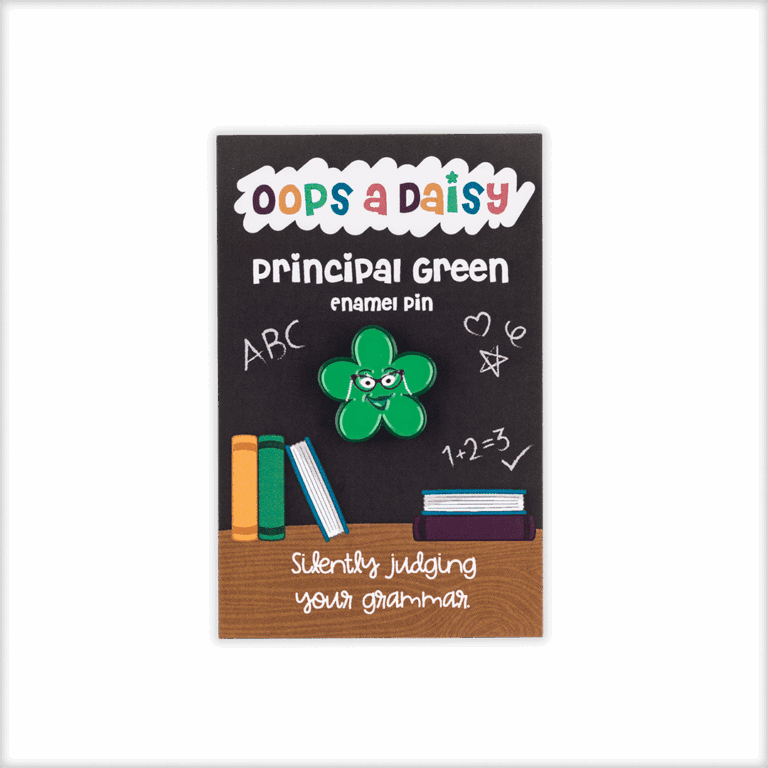 Enamel Pin Badge - Green Daisy - TRANS