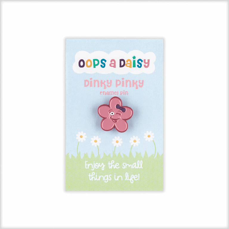 Enamel Pin Badge - Pink Daisy - TRANS