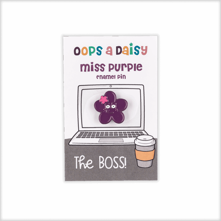 Enamel Pin Badge - Purple Daisy - TRANS