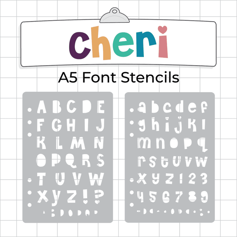 F01 F02 - Cheri Font Stencil - ICON