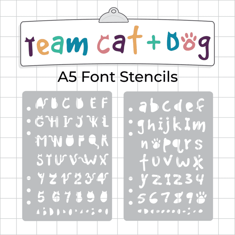F14 F15 - Team Cat & Dog Font Stencil - ICON
