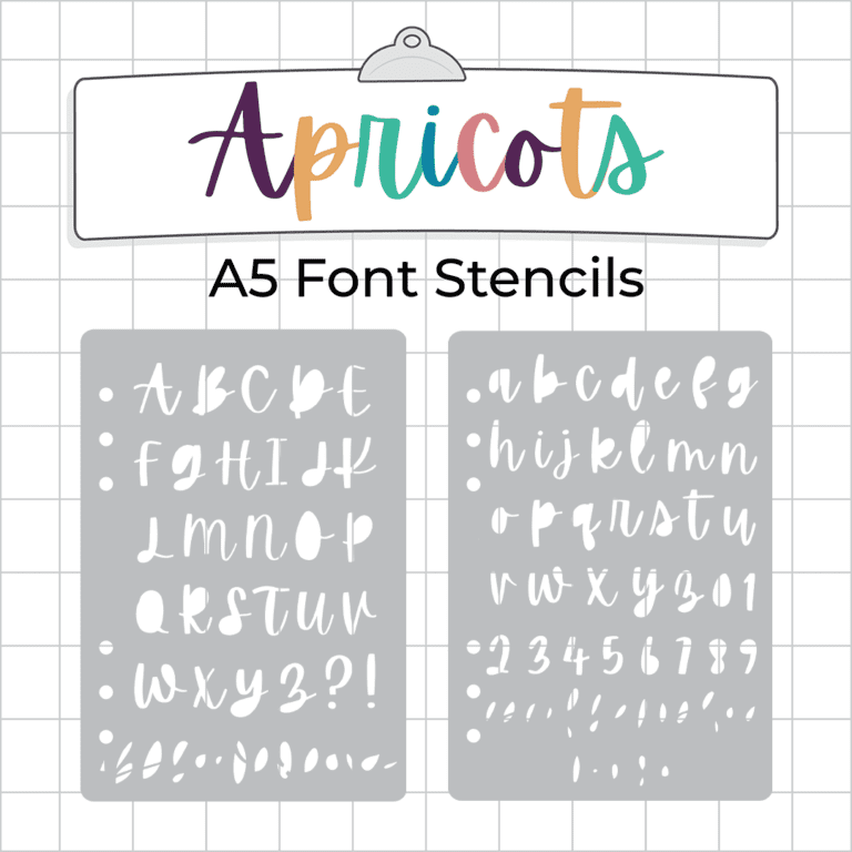 F28 F29 - Apricots Font Stencil - ICON