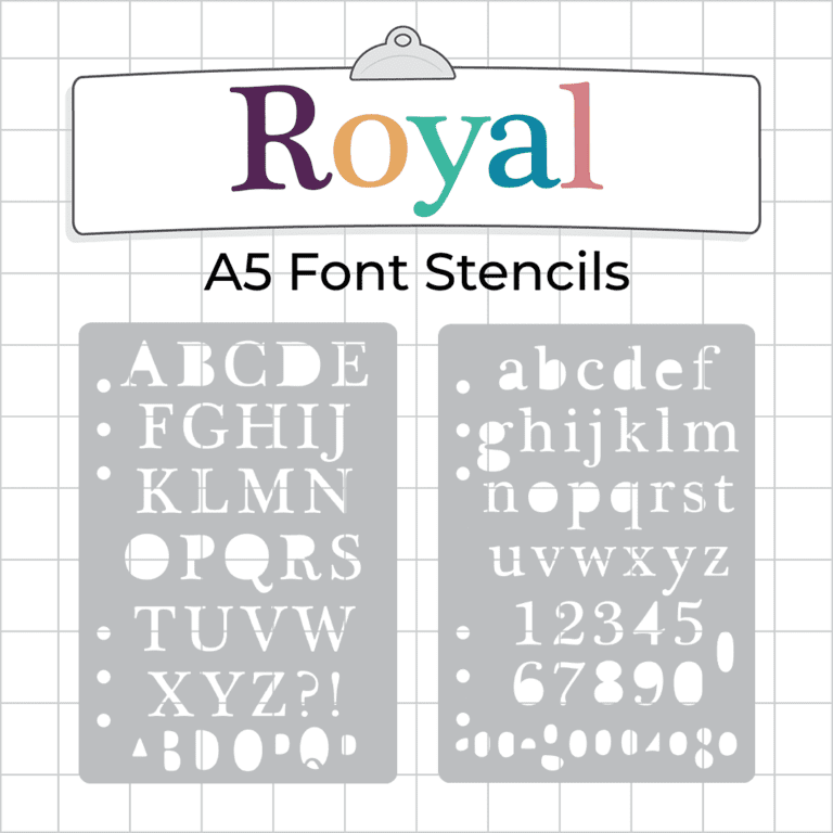 F36 F37 - Royal Font Stencil - ICON
