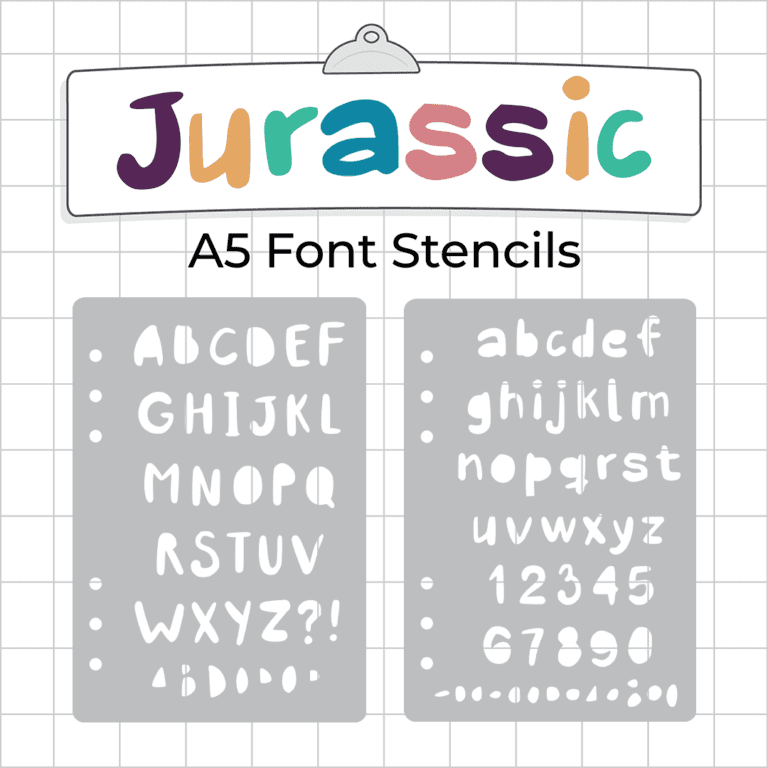 F40 F41 - Jurassic Font Stencil - ICON