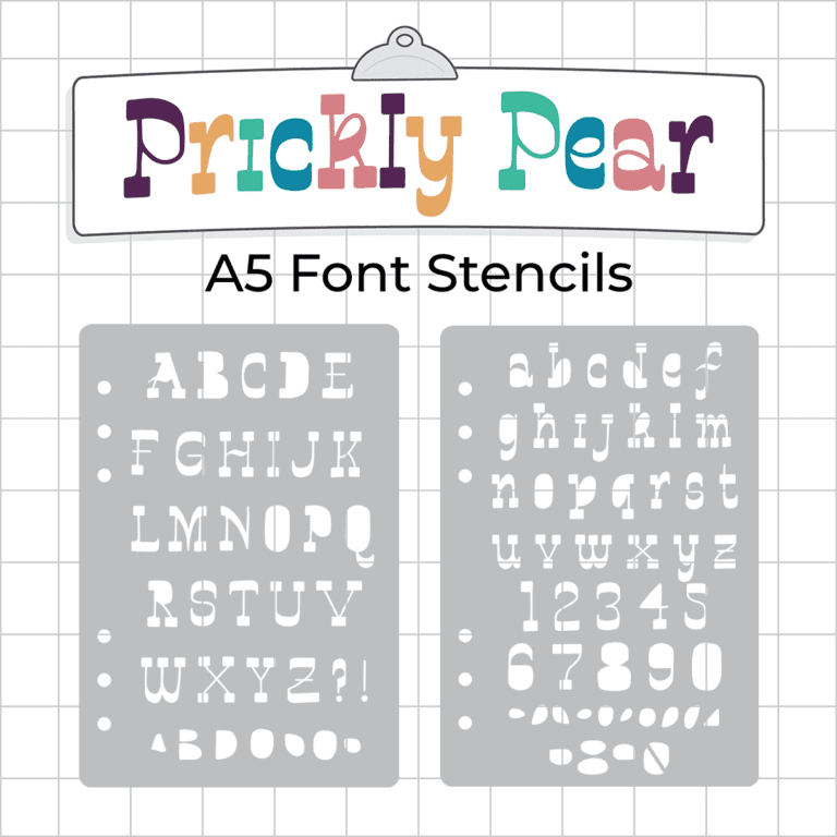 F42 F43 - Prickly Pear Font Stencil - ICON
