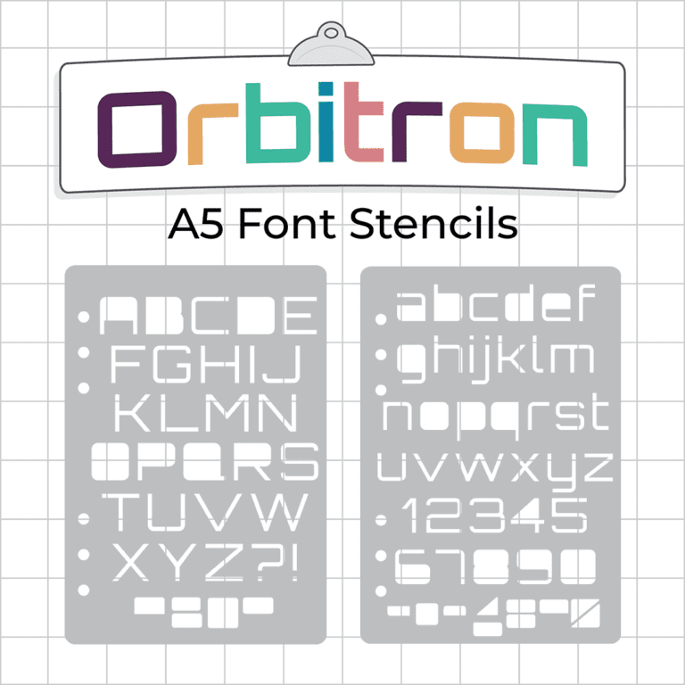 F44 F45 - Orbitron Font Stencil - ICON