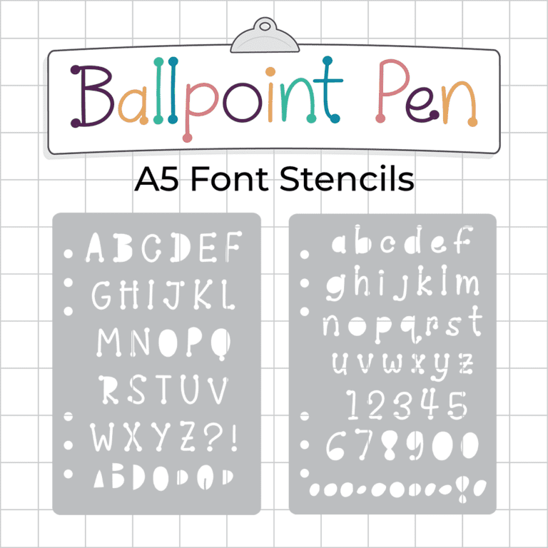 F48 F49 - Ballpoint Pen Font Stencil - ICON
