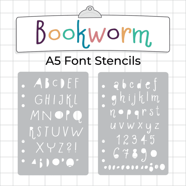 F52 F53 - Bookworm Font Stencil - ICON