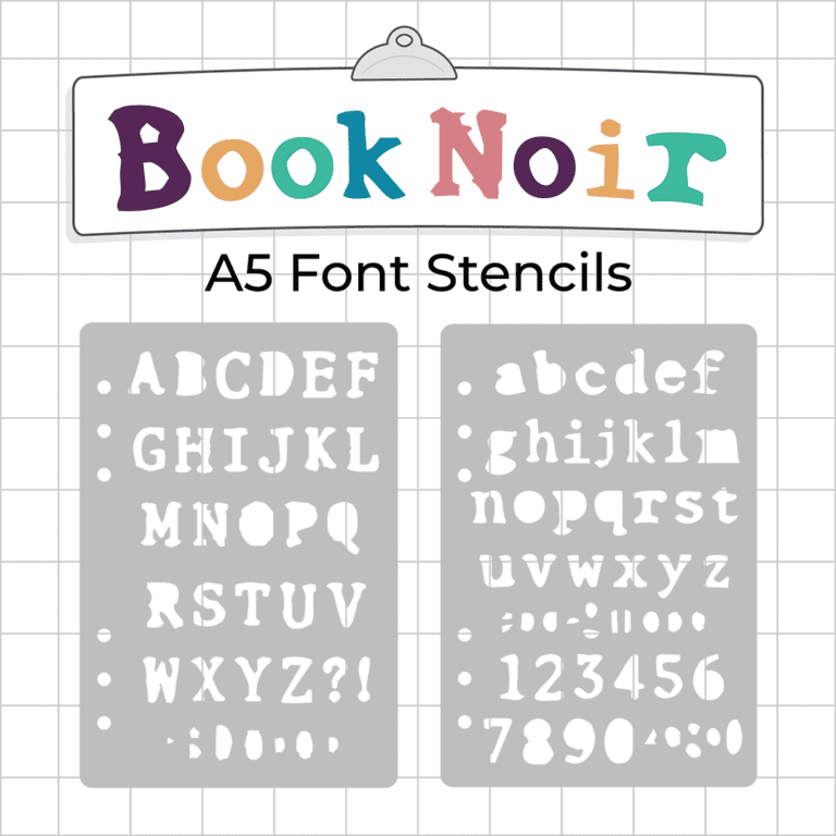 F54 F55 - Book Noir Font Stencil - ICON