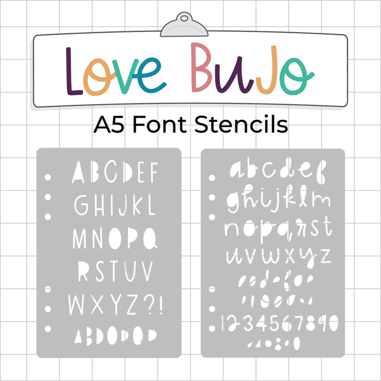 F56 F57 - Love BuJo Font Stencil - ICON