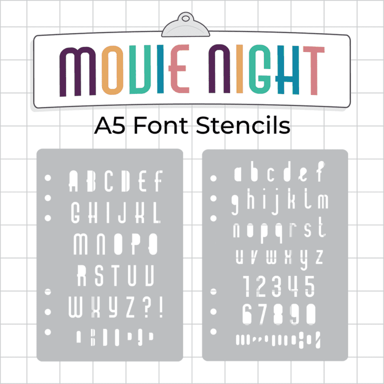 F58 F59 - Movie Night Font Stencil - ICON