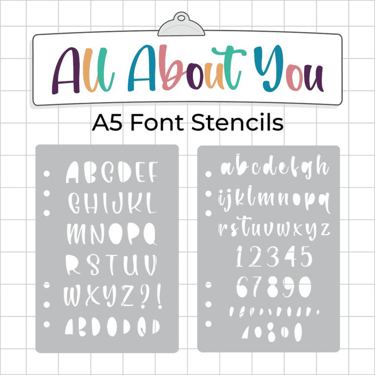 F62 F63 - All About You Font Stencil - ICON
