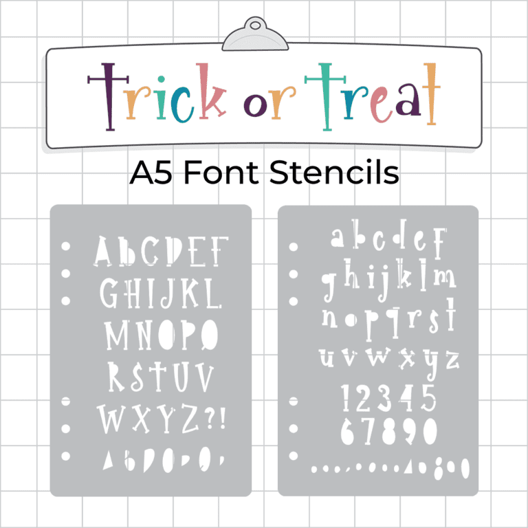 F68 F69 - Trick or Treat Font Stencil - ICON