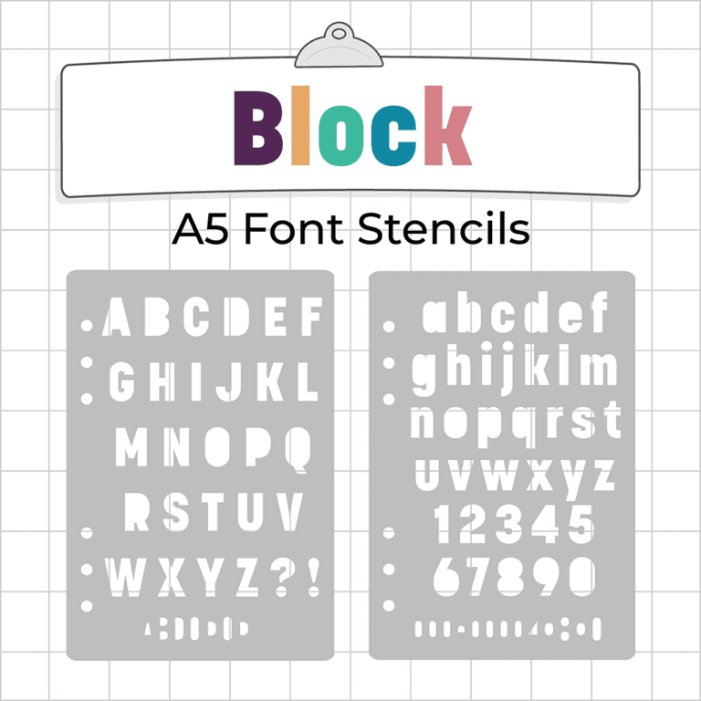 F72 F73 - Block Font Stencil - ICON