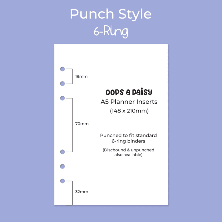HI - Hybrid Planner Inserts - 3 Punch Style 6-Ring