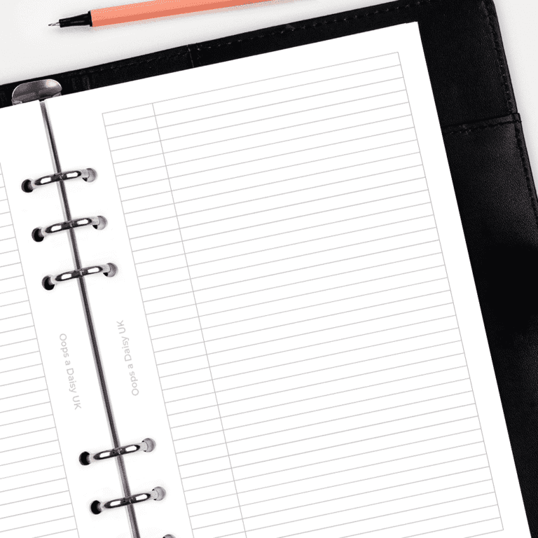 HI004 - Lined 5mm Planner Inserts - Hybrid Planner SINGLE - ICON