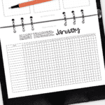 HI023 Monthly Habit Tracker - Hybrid Planner Inserts SINGLE - ICON