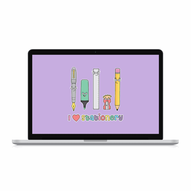 I Love Stationery - Desktop Wallpaper - MOCKUP