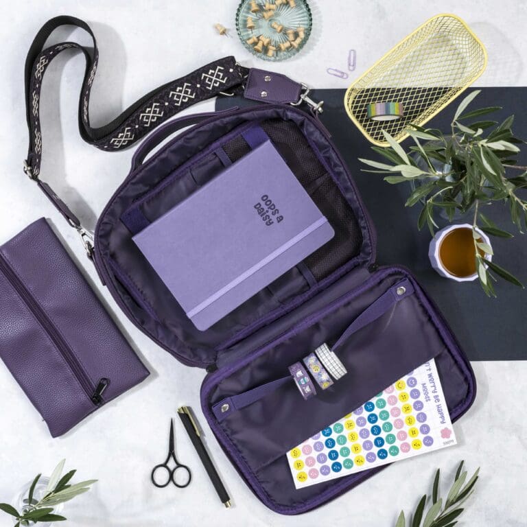 Journal Bag - Purple Open