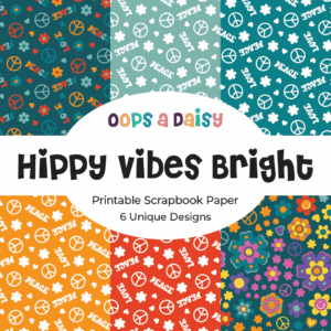 Hippy Vibes Bright - Pattern Printables - Digital Download