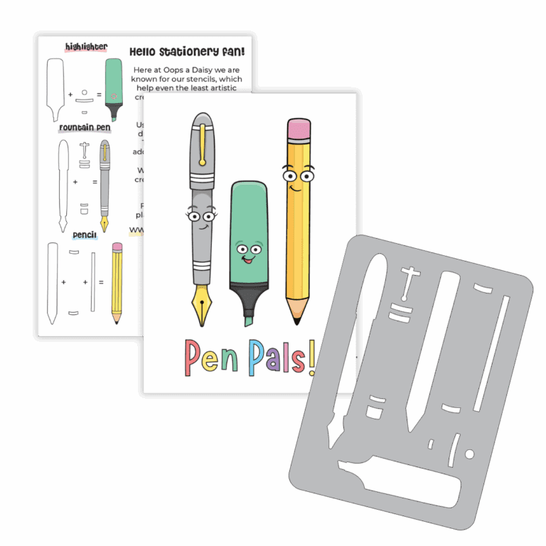 Pen Pals Stencil and Postcard