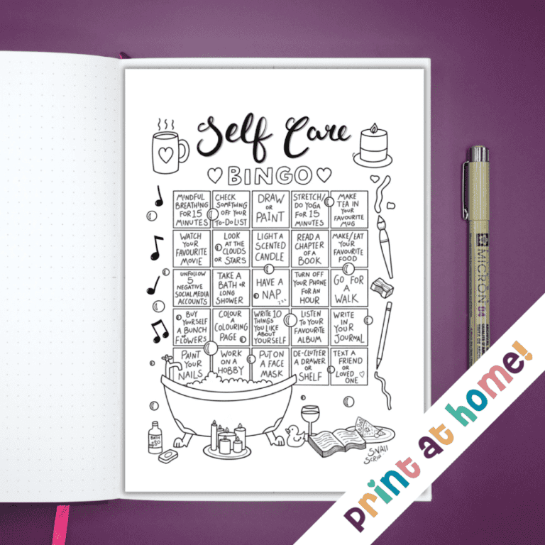 Printable Icon (with journal) - Self Care Bingo