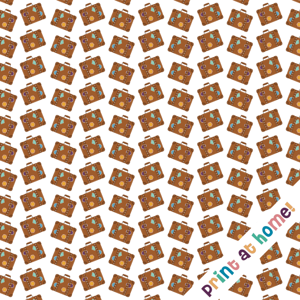 Scrapbook Paper Pattern - Travel - Luggage