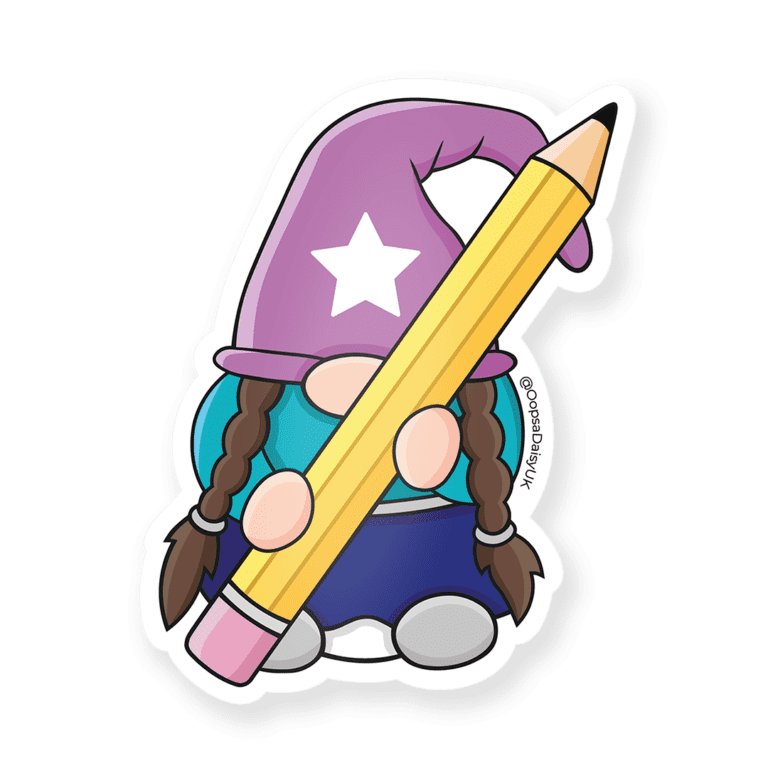 VIN012 Sketch Pencil Gonk - Vinyl Sticker - ICON