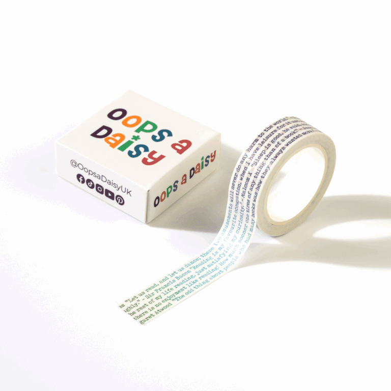 W206 Book Text Rainbow on White - Washi Tape 1