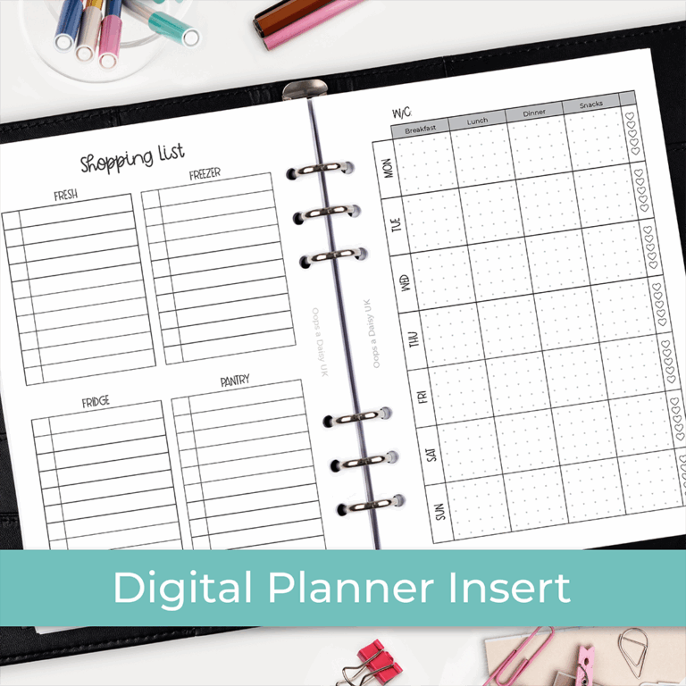 XDIG-HI010 - Meal Planner Inserts - Hybrid Planner - ICON