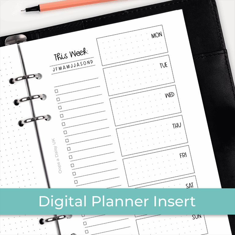 XDIG-HI022 - Hybrid Planner Insert SINGLE - Weekly Undated - ICON